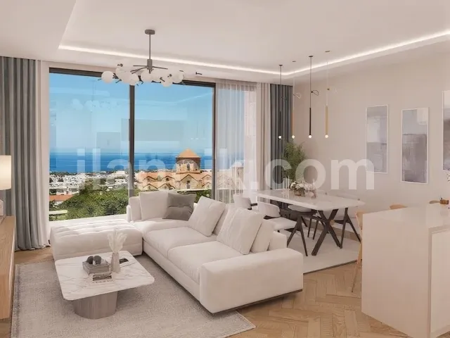Satılık 1+1 Daire, Alsancak Girne – Dağ ve Deniz Görüşlü
