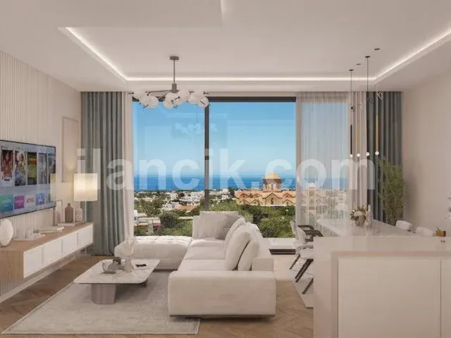 Satılık 1+1 Daire, Alsancak Girne – Dağ ve Deniz Görüşlü - 3