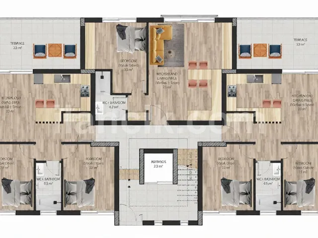 Girne Alsancak'ta Satılık 1+1 Daire – 52 m² - 9