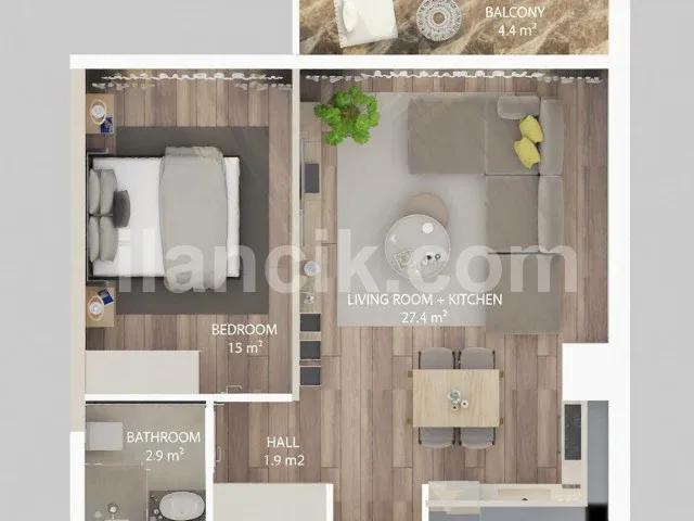Alsancak'ta Satılık 1+1 Daire - Modern Kompleks - 8