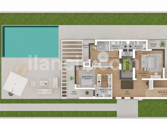 Girne Ozanköy'de Satılık 6 Yatak Odalı Lüks Villa - 18