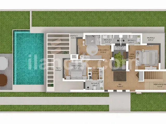 Girne Ozanköy'de Satılık 6 Yatak Odalı Lüks Villa - 19