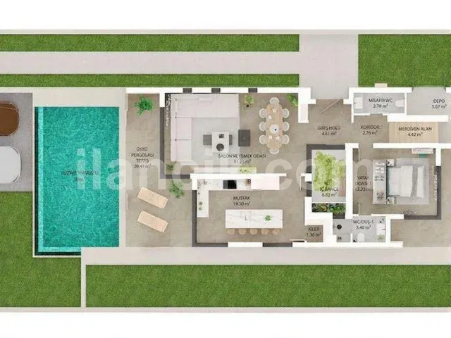 Ozanköy'de Satılık Özel Havuzlu 4 Yatak Odalı Müstakil Villa - 8