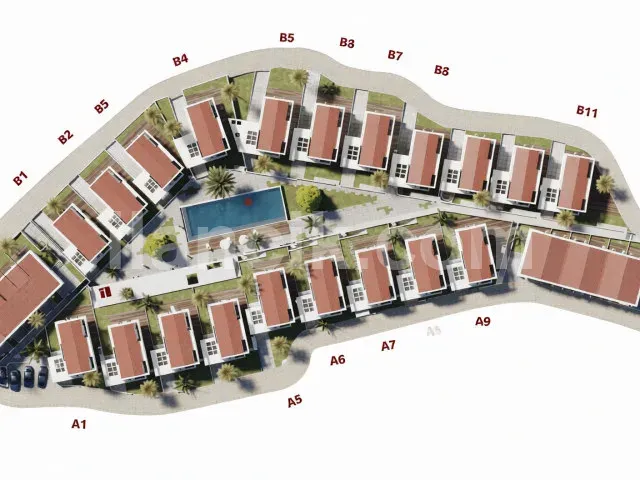 Nafes Kesen Deniz ve Dağ Manzarasından En İyi Şekilde Yararlanmak İçin Tasarlanmış 20 Villa ve Teraslı Evden Oluşan Güzel Havuzlu Bir Site. - 16